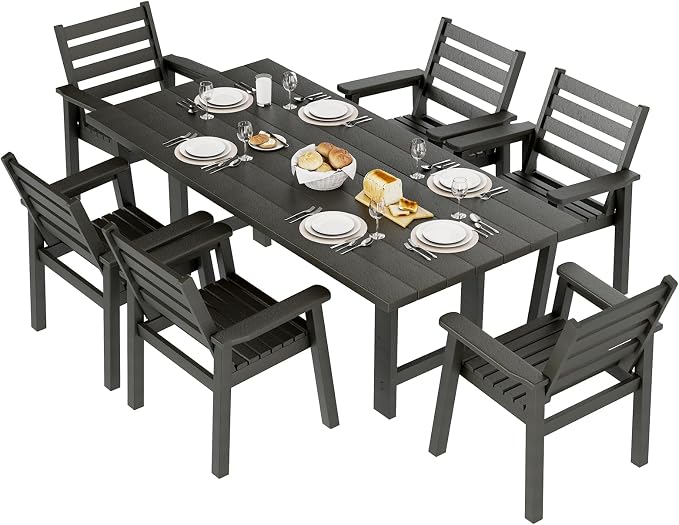 AMERLIFE 7-Piece HDPE Outdoor Dining Set - Image 9