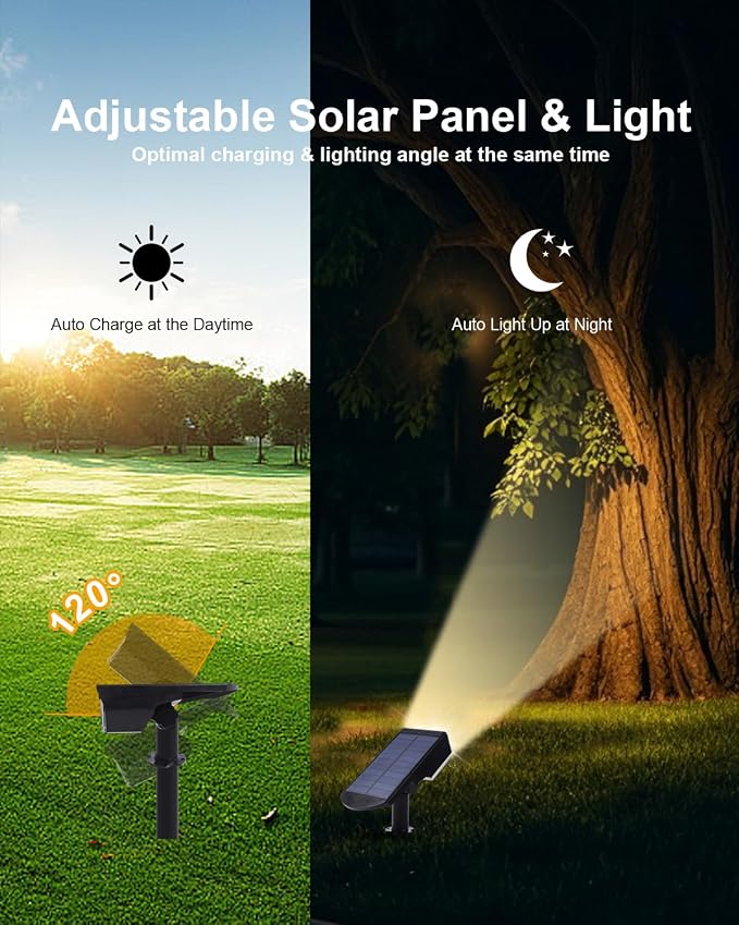 6 Pack Solar Powered Outdoor Spot Lights Outside Waterproof 20 LEDs Landscape - Image 3