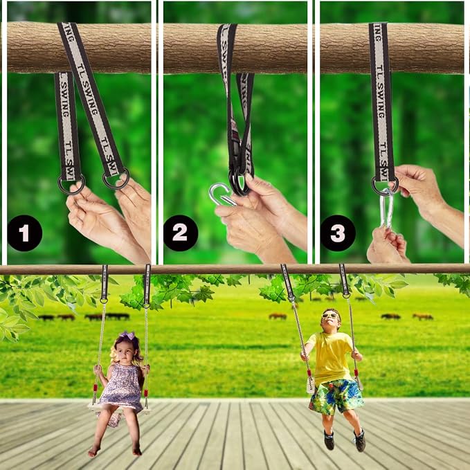 Wooden Swing Seat, Nostalgic Outdoor Wood Swing - Image 5