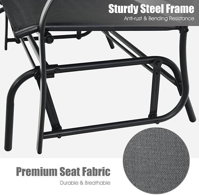 Giantex Patio Glider Benches for Outside, Swing Glider Chair - Image 7