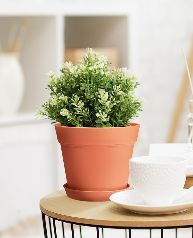 homenote Pots for Plants, 15 Pack 6 Inch Plastic Planters - Image 4