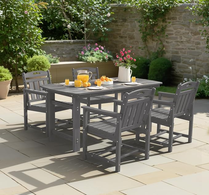 Ciokea HDPE Outdoor Patio Dining Chairs Set of 2, All-Weather Porch Chair - Image 7
