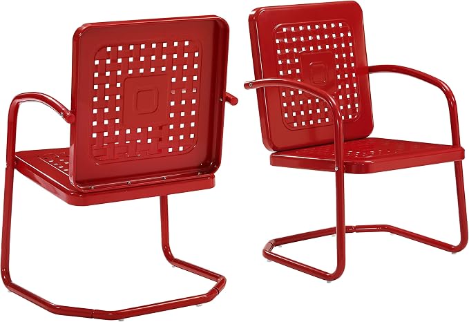 Crosley Furniture Bates 2-Piece Outdoor Chair Set, Retro Metal Patio Chairs - Image 13