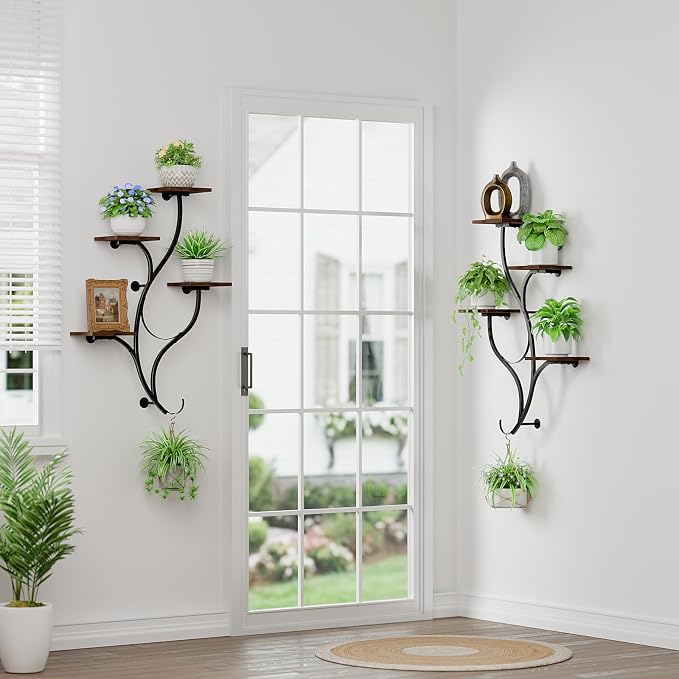 LATIBELL 2 Packs Wall Planters for Indoor Plants 8 Tiered Wall Mount Plant - Image 5