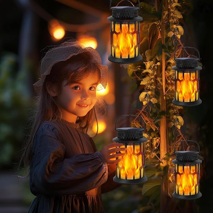 Solar Lights for Outside, Upgraded Solar Lanterns Flickering Flame Outdoor - Image 7