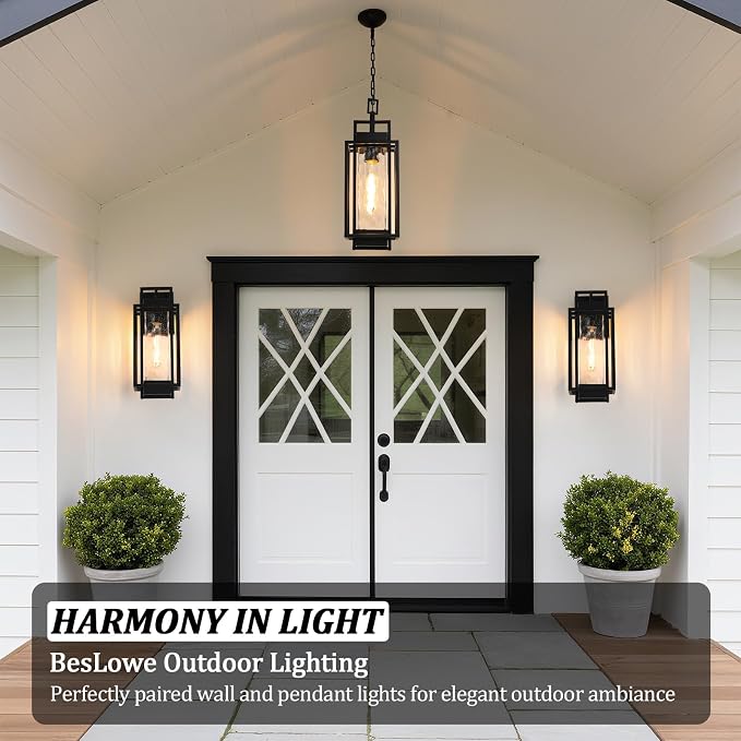 BesLowe 2-Pack Modern Outdoor Wall Lights - Image 5