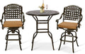 VIVIJASON 3-Piece Patio Swivel Bar Stools Set, All Weather Outdoor Cast by VIVIJASON