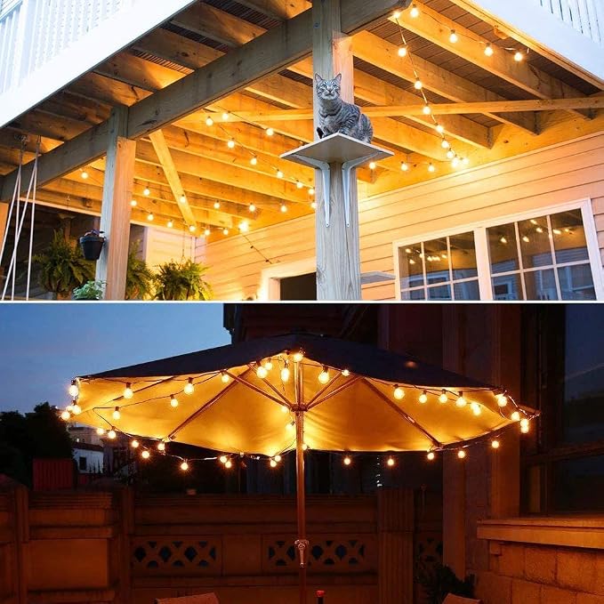 LED Outdoor String Lights 25Ft G40 Frosted White Globe Patio Lights Waterproof - Image 7