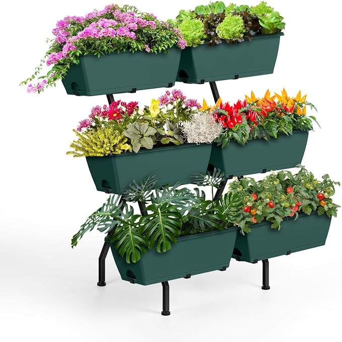2 Column Vertical Raised Garden Beds, 6 Planter Boxes Standing Garden Bed - Image 9