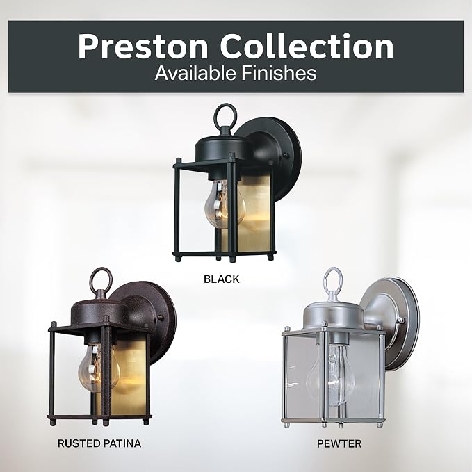 DESIGNERS FOUNTAIN Preston Outdoor Light Fixture, 8 Inch Exterior Wall Lantern - Image 6