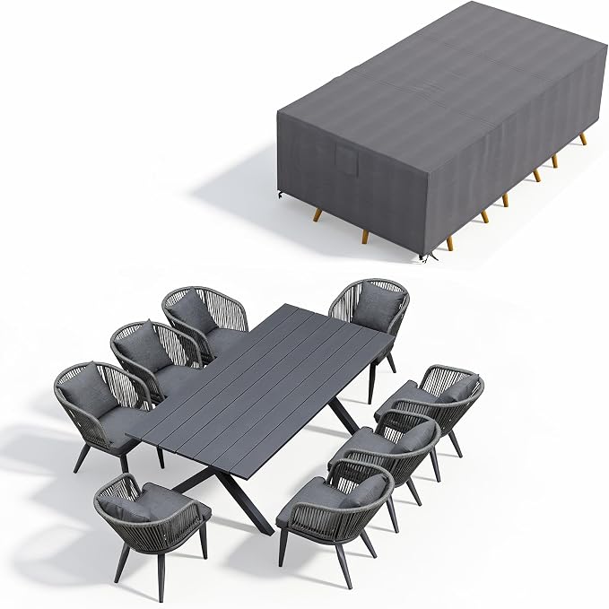 PURPLE LEAF 9 Pieces Patio Dining Set by PURPLELEAF