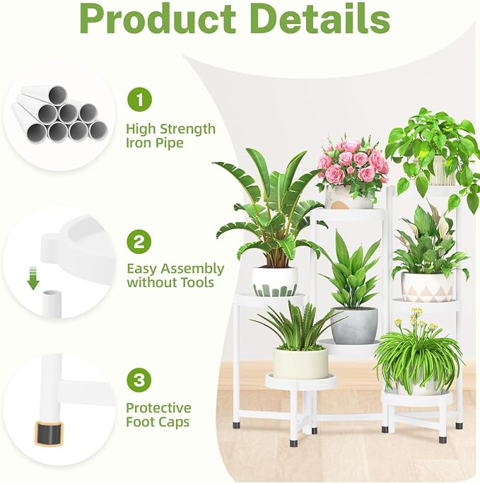 iDavosic.ly 7 Tier Folding Plant Stand Indoor Outdoor - Image 4