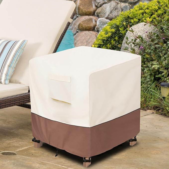 okcool Patio Wicker Side Table Cover, Waterproof Square Patio Small Side Table - Image 5