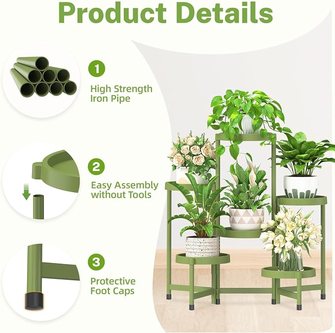 iDavosic.ly 6 Tier Folding Plant Stand Indoor Outdoor - Image 4