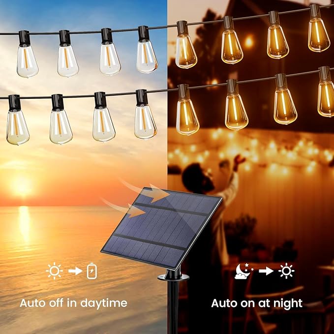 OHLUX 60FT Solar Globe String Lights Outdoor, Shatterproof Solar Patio Lights - Image 4