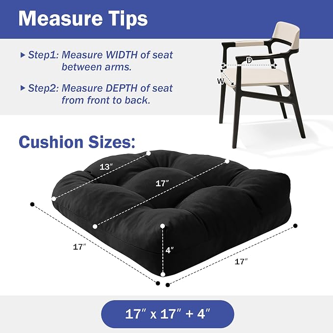 Outdoor Chair Cushions Set of 2, Patio Chair Cushions - Image 2
