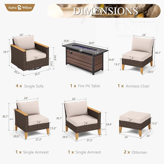 Sophia & William Patio Furniture Set - Image 7