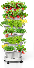 Strawberry Vertical Planters, 6 Tiered Stacking Tower Garden, Stackable Herb by Tectsia
