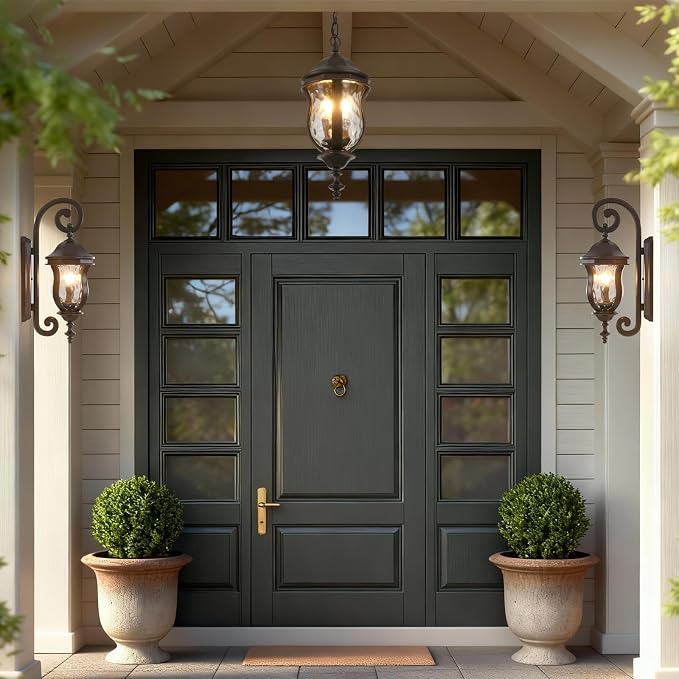 Large Outdoor Pendant Light Fixtures, 19.1'' Exterior Hanging Lantern Porch - Image 3