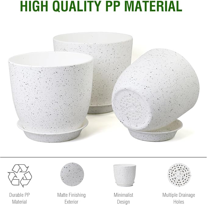 Large Flower Pots 12/10/9 inch, Plant Pots - Image 4