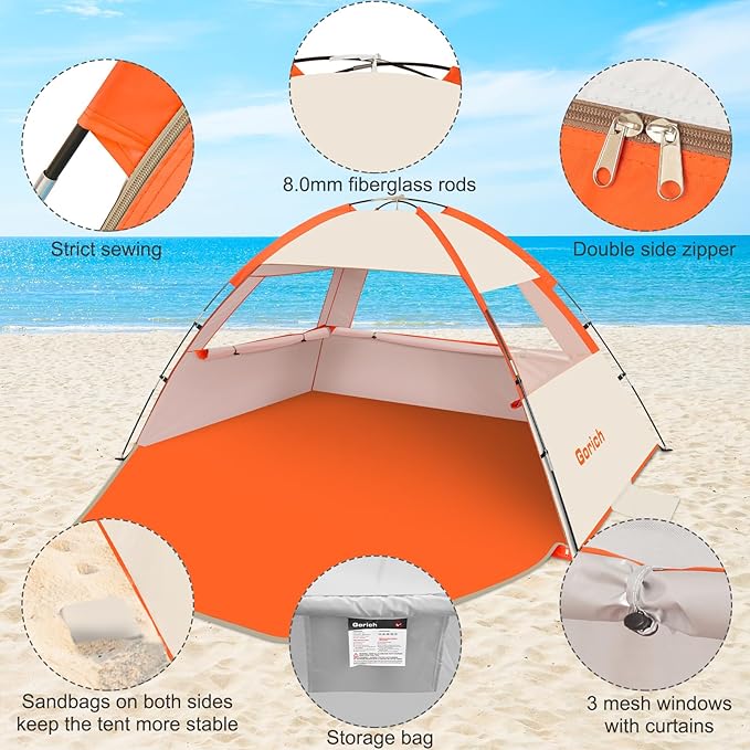 Gorich Beach Tent Sun Shelter for 3/4-5/6-7/8-10 Person - Image 5