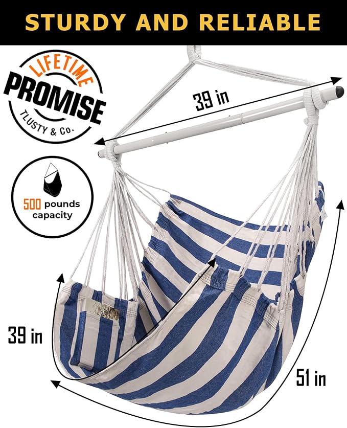 ADVOKAIR Hammock Chair Swing, Heavy-Duty Hanging Rope Swing Seat Supports 500 - Image 4