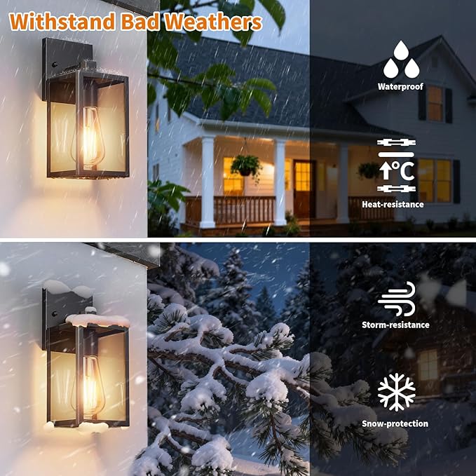 Outdoor Light Fixtures Wall Mount, Waterproof Front Porch Lights, Modern - Image 2