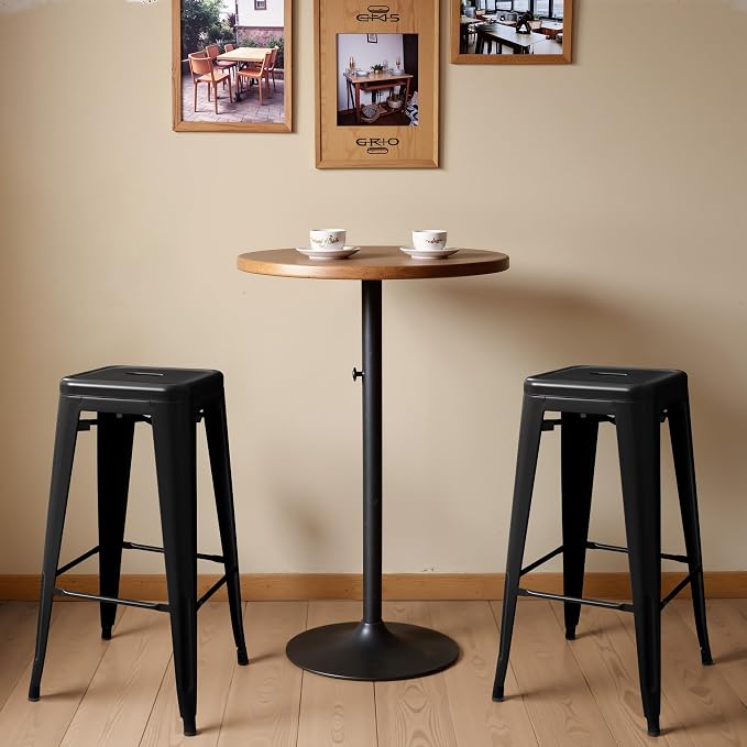 Furmax 30 Inch Metal Bar Stools Set of 4, Counter Height Backless Stools - Image 2