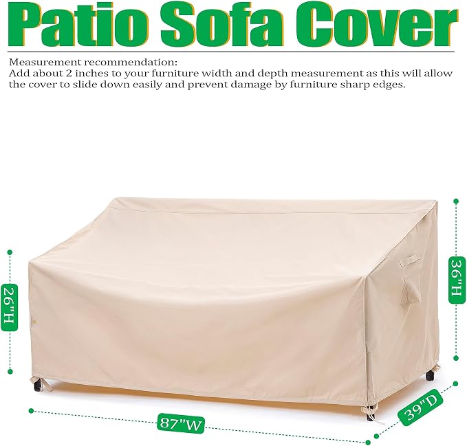 F&J Outdoors Waterproof Anti-UV Heavy Duty 3 Seater Cushion Couch Patio Sofa - Image 2