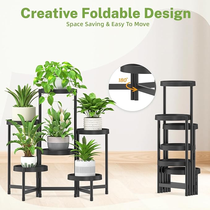 iDavosic.ly 6 Tier Folding Plant Stand Indoor Outdoor - Image 3