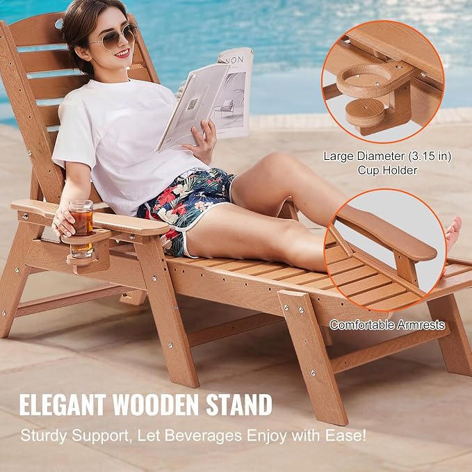 VEVOR Chaise Lounge Chair, 400 lbs Weight Capacity, 6 Positions Adjustable - Image 8