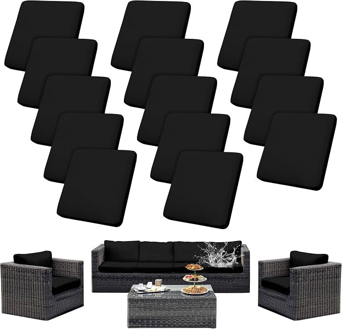 Outdoor Cushion Covers Set, Replacement by SUKAIKEQA