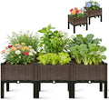 CloudDream 3Piece Brown Raised Garden Box Set, Flowers & Succulents. by PoweratWill%E2%80%94CloudDream