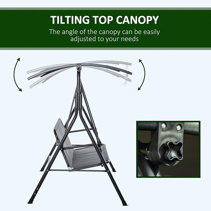 Outsunny 3-Person Porch Swing - Image 3