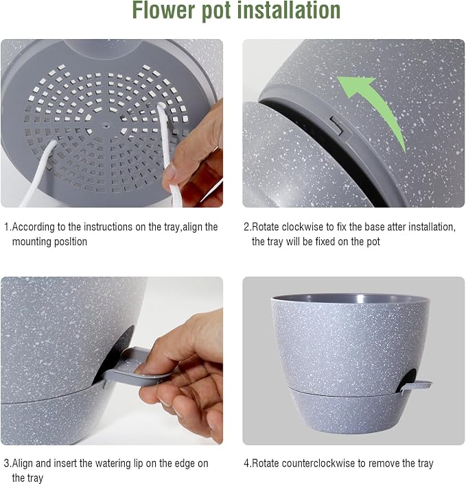 12 inch Large Self Watering Pots, Plant Pots - Image 5