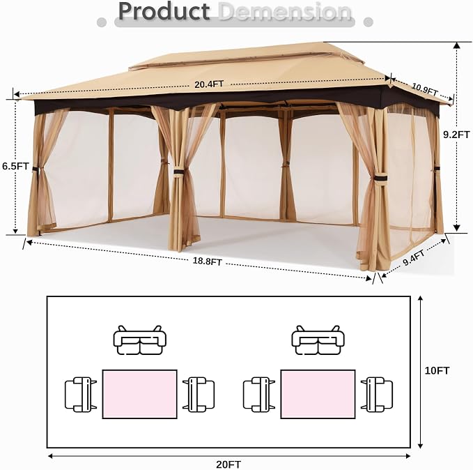 MASTERCANOPY Outdoor Patio Gazebo - Image 3