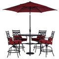 Hanover Montclair 5-Piece All-Weather Outdoor Patio High Dining Set, 4 Swivel by Hanover
