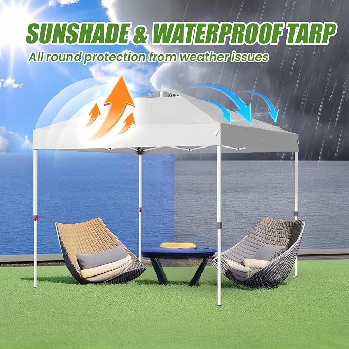 10x10 Pop Up Canopy, Heavy Duty Pop Up Tent - Image 6