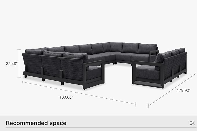 PURPLE LEAF Patio Furniture Set Enclosed Outdoor Couch - Image 9