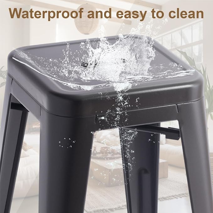 Stackable Metal Bar Stool Backless Indoor-Outdoor Counter Stools Fullmetal - Image 7