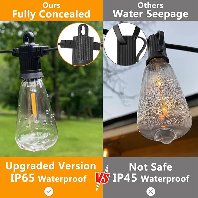 ZOTOYI Outdoor String Lights 50 FT, Waterproof IP65 Outside Light - Image 2