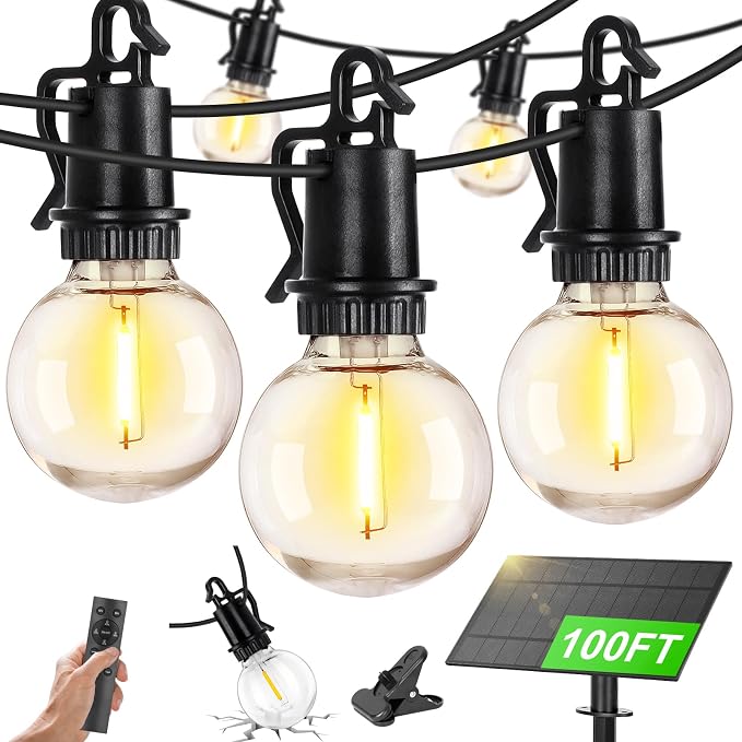ZJOJO 100FT Solar Lights Outdoor Wateroproof, Solar String Lights by ZJOJO
