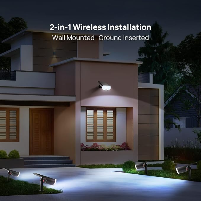 Consciot Solar Spot Lights Outdoor, 16 LEDs IP67 Waterproof Auto On/Off - Image 4