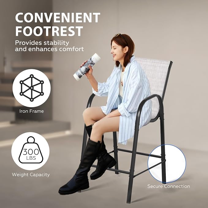 8-Piece Outdoor Bar Stool Set - Image 7