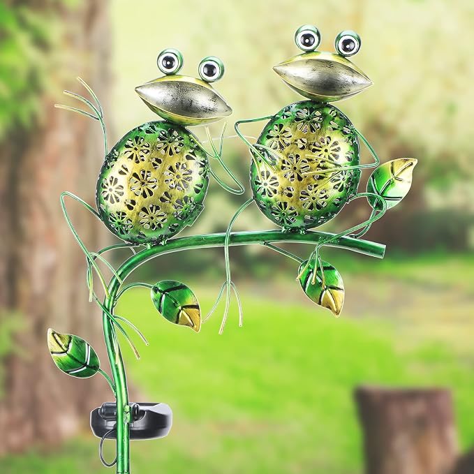 Bshine Outdoor Solar Garden Decorative Frog Lights, Waterproof LED Metal Stake by Bshine