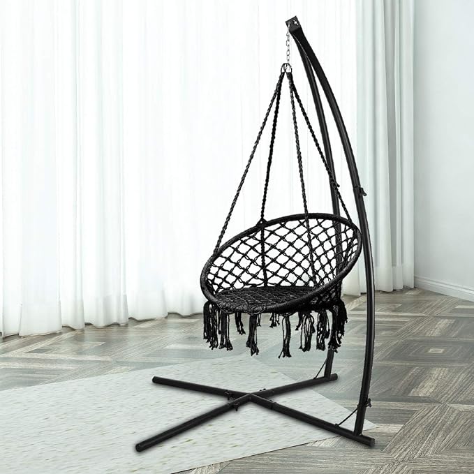 LAZZO C-Type Hammock Chair Stand, Heavy Duty Steel Solid Hammock Rack Stand - Image 7