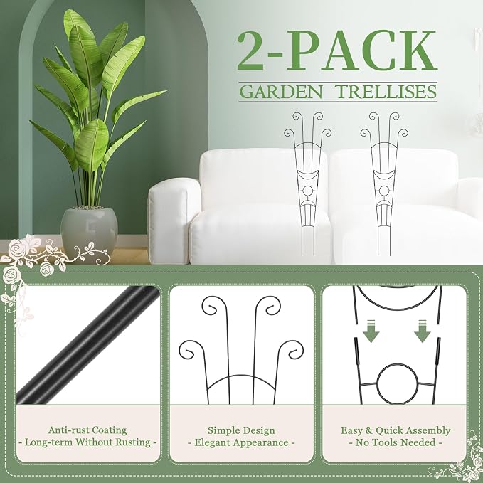 2 Pack 32.6'' Taller Plant Trellis - Image 3