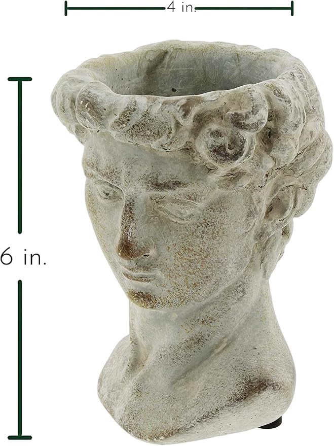The Bridge Collection Antique Style Old World Greek Statue Head Cement Face - Image 7