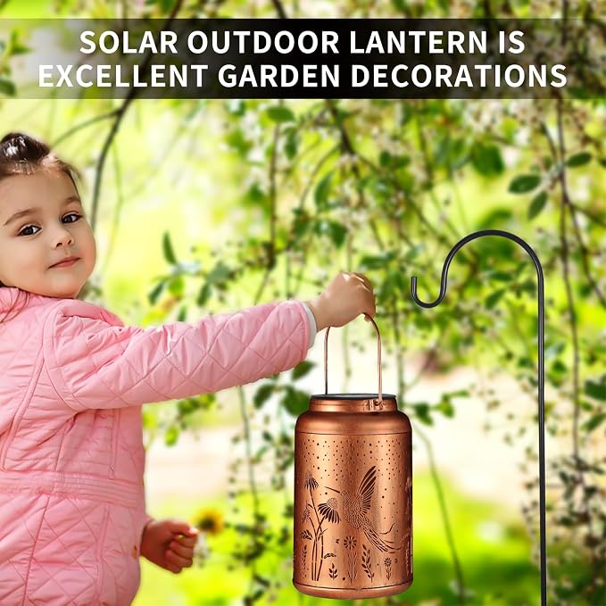 Solar Lanterns Outdoor Waterproof Hummingbird Garden Decor Gifts - Image 5
