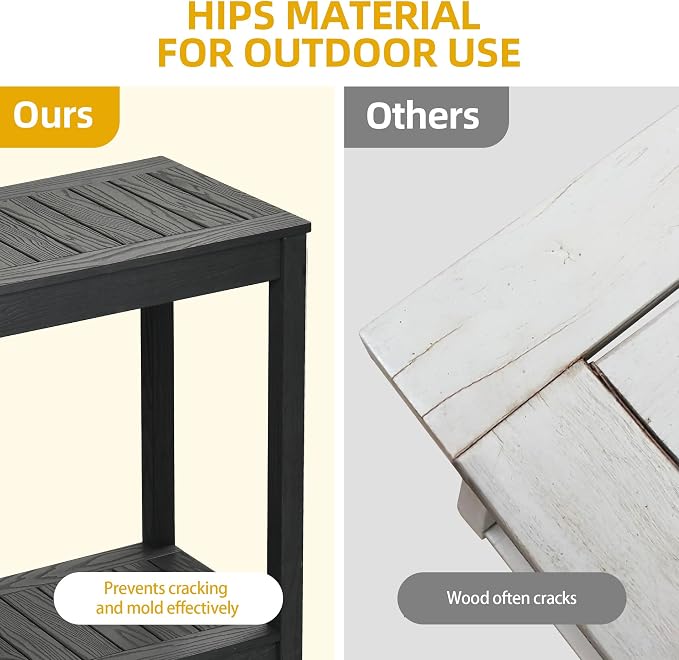 DWVO 38.3" Outdoor Bar Table Console Table, HIPS Material Indoor Outdoor - Image 5